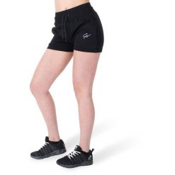 Pixley SweatSzorty - Czarny. Czarne szorty sportowe damskie GORILLA WEAR, bez wzorów, sportowe, na fitness i siłownię. Za 114.00 zł.