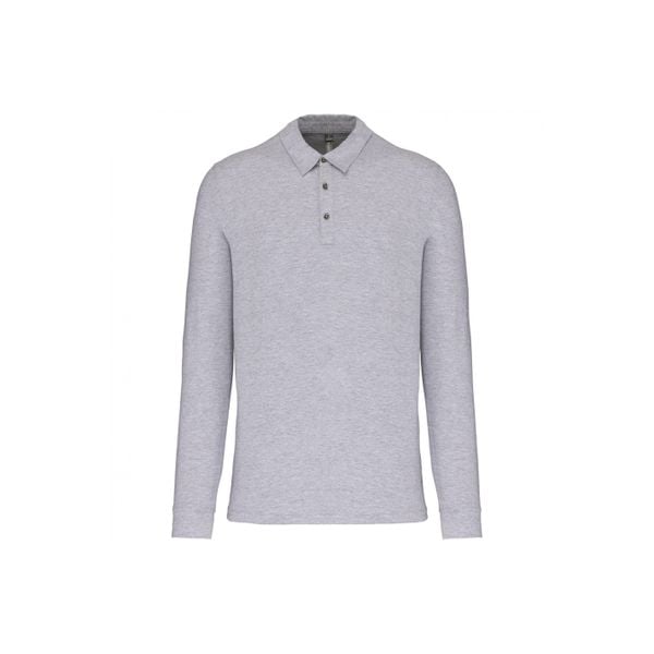 Dżersejowe polo z długim rękawem Kariban. Szare koszulki polo męskie KARIBAN, m, bez wzorów, z dżerseju, bez ramiączek. Za 134.00 zł.