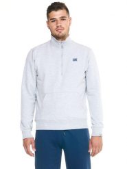 Bluzy męskie zapinane na suwak z wysokim kołnierzem, linia Basic. Czerwone bluzy męskie LEONE 1947 APPAREL, m, bez wzorów, z bawełny, bez kaptura. Za 147.31 zł.