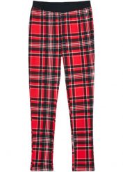Legginsy dziewczęce ocieplane, w kratę. Czerwone legginsy dla dziewczynek bonprix, bez wzorów. Za 79.99 zł.