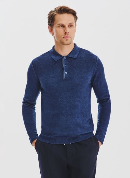 PAKO LORENTE - Wełniany sweter polo. Swetry przez głowę męskie Pako Lorente, na jesień, m, bez wzorów, z wełny, bez kołnierzyka. Za 239.99 zł.