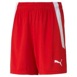Spodenki piłkarskie dziecięce PUMA Teamliga. Białe szorty dla chłopców Puma, na lato, bez wzorów, z materiału, sportowe. Za 65.99 zł.