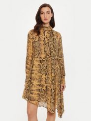 Sisley Sukienka koszulowa 4YBMLV065 Brązowy Regular Fit. Brązowe sukienki damskie Sisley, bez wzorów, z wiskozy, bez kołnierzyka, bez ramiączek, koszulowe. Za 309.99 zł.