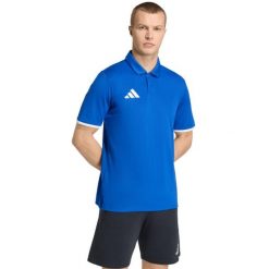 Koszulka męska adidas Entrada 26 Polo. Niebieskie koszulki polo męskie Adidas, m, bez wzorów, z poliesteru, sportowe, bez ramiączek. Za 78.99 zł.