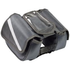 Sakwa torba rowerowa na ramę z etui na telefon Dunlop. Szare torby na ramię męskie Dunlop, z aplikacjami, z materiału, na ramię. Za 46.48 zł.