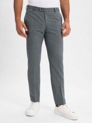 Finshley & Harding spodnie garniturowe z zawartością wełny dziewiczej - Mitch Mężczyźni Modern Fit zielony, 48. Zielone eleganckie spodnie męskie Finshley & Harding, m, bez wzorów, z wełny. Za 379.95 zł.
