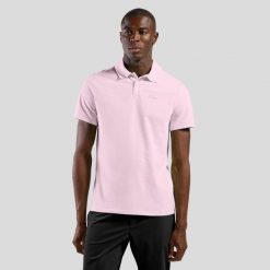 Koszulka męska ODLO Polo shirt s/s ESSENTIAL SOLID. Czerwone koszulki polo męskie Odlo, m, bez wzorów, z bawełny, bez ramiączek. Za 249.99 zł.