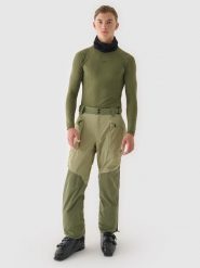 4F Spodnie narciarskie membrana 10000 męskie - oliwkowe/khaki XL. Brązowe spodnie snowboardowe męskie 4f, m, bez wzorów, z dzianiny, narciarskie. W wyprzedaży za 249.99 zł.