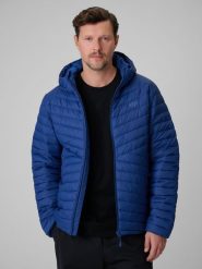 4F Kurtka z wypełnieniem syntetycznym męska - granatowa XXL. Niebieskie kurtki męskie 4f, m, bez wzorów, z materiału, z kapturem. Za 299.99 zł.