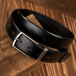 Pasek Skórzany Męski OPM-11 Brødrene Czarny 100 cm. Czarne paski damskie bez wzorów, z materiału, eleganckie. Za 57.99 zł.