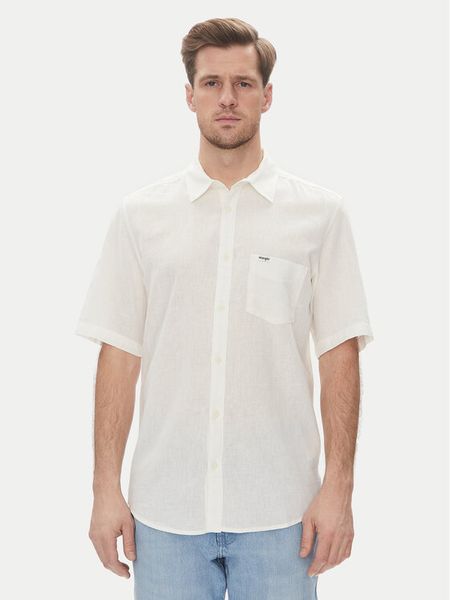 Wrangler Koszula 1 Pkt 112362728 Biały Regular Fit. Białe koszule męskie Wrangler, m, bez wzorów, ze lnu, bez kołnierzyka, bez ramiączek. Za 129.99 zł.