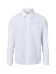 Calvin Klein Jeans koszula lniana Mężczyźni Regular Fit len biały, L. Białe koszule męskie Calvin Klein Jeans, l, bez wzorów, z jeansu, klasyczne, bez kołnierzyka, bez ramiączek. Za 229.95 zł.