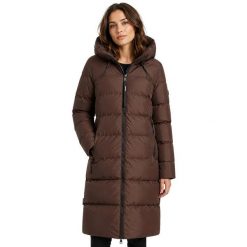 Damska turystyczna parka GEOGRAPHICAL NORWAY APRIL DBROWN DB LADY 0116-2. Brązowe parki damskie Geographical Norway, na zimę, l, z aplikacjami, z materiału, eleganckie, z kapturem. Za 299.00 zł.