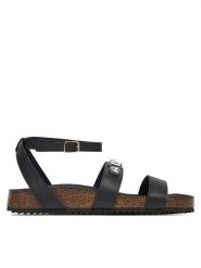 DeeZee Sandały XFL-Z1 Czarny. Czarne sandały damskie DeeZee, bez wzorów, z materiału, bez obcasa, na płaskiej podeszwie, bez zapięcia. Za 139.99 zł.