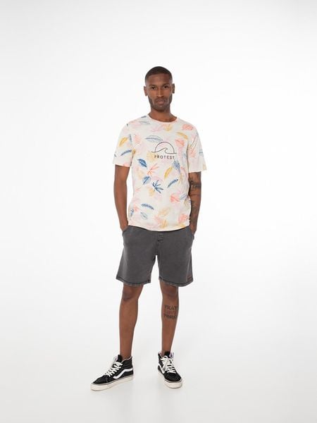 T-shirt męski Protest PRTTEAGIN. Białe t-shirty męskie Protest, na lato, l, bez wzorów, z bawełny, bez kołnierzyka. Za 76.49 zł.