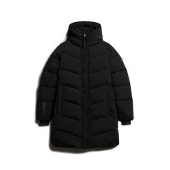 Parka dla kobiet Superdry City Chevron. Czarne kurtki damskie Superdry., na zimę, bez wzorów, sportowe, bez kaptura. Za 767.95 zł.