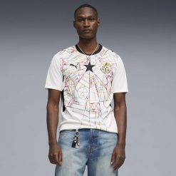 Męska koszulka domowa Ghana 2026 PUMA. Białe koszulki sportowe męskie Puma, m, bez wzorów, z tkaniny, bez kołnierzyka, bez ramiączek, do piłki nożnej. Za 429.00 zł.