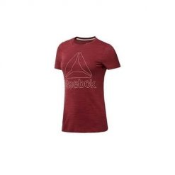 Koszulka sportowa damska Reebok EL Marble Logo Tee. Czerwone koszulki sportowe damskie Reebok, bez wzorów, bez kołnierzyka, bez ramiączek. Za 126.00 zł.