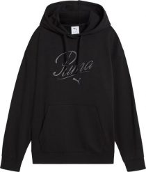 Bluza damska Puma Ess Script Comfort Hoodie czarna 684983 01 L. Czarne bluzy damskie Puma, l, bez wzorów, bez kaptura. Za 355.16 zł.