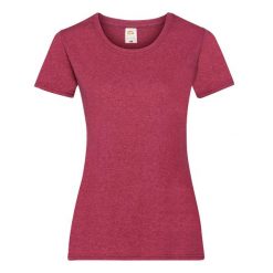 Koszulka Damska Valueweight. Czerwone koszulki sportowe damskie Fruit of the Loom, xs, bez wzorów, bez kołnierzyka, bez ramiączek, trekkingowe. Za 35.99 zł.