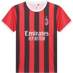 Koszulka domowa AC Milan - rozmiar 2XL. Czarne koszulki sportowe męskie AC MILAN, m, bez wzorów, bez kołnierzyka, bez ramiączek, do piłki nożnej. Za 223.27 zł.