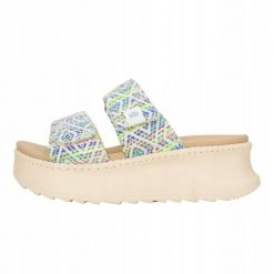 HeyDude Damskie Klapki Delray Slide Surf Baja. Brązowe klapki damskie Hey dude, bez wzorów, z materiału, bez obcasa. Za 199.00 zł.
