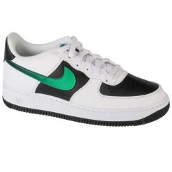 Buty sportowe Sneakersy chłopięce, Air Force 1 LV8 2 GS. Czarne buty sportowe chłopięce Nike, bez wzorów, z gumy, sportowe, bez zapięcia. Za 479.99 zł.