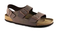 Sandały Birkenstock Milano Birkibuc Dorosłych. Brązowe sandały męskie Birkenstock, z nubiku, bez zapięcia. Za 728.00 zł.