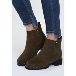 Khaki Botki Salutation. Brązowe botki damskie Born2be. Za 109.99 zł.