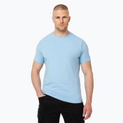Koszulka męska Pitbull Minimal. Niebieskie koszulki sportowe męskie PITBULL, na lato, m, bez wzorów, z bawełny, bez kołnierzyka, bez ramiączek. Za 79.99 zł.