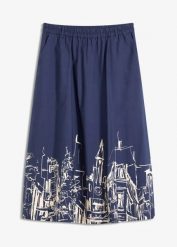Spódnica midi z czystej bawełny organicznej. Czerwone spódnice damskie bonprix, bez wzorów, z bawełny, eleganckie, midi. Za 69.99 zł.