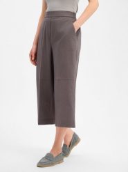 Marie Lund Spodnie typu culottes z zawartością lnu Kobiety Bawełna brązowy|szary, 40. Brązowe spodnie materiałowe damskie Marie Lund, s, bez wzorów, z bawełny. Za 229.95 zł.