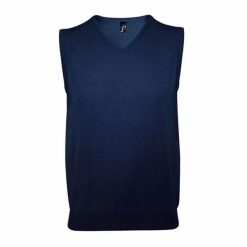 Dzianinowa Kamizelka Bez Rękawów Dla Dorosłych Panów Unisex. Niebieskie bluzy męskie SOL'S, m, bez wzorów, z dzianiny, bez kaptura. Za 130.99 zł.