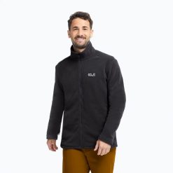 Bluza polarowa męska Jack Wolfskin Taunus 200 Full Zip. Czarne bluzy męskie Jack Wolfskin, m, bez wzorów, z materiału, bez kaptura. Za 439.99 zł.