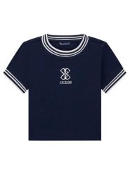 Guess T-Shirt J6YI26 K4425 Granatowy Regular Fit. Niebieskie t-shirty i topy dla dziewczynek Guess, z aplikacjami, z bawełny, bez ramiączek. Za 114.99 zł.