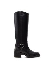 Stuart Weitzman Kozaki Jax SJ176 Czarny. Czarne kozaki damskie Stuart Weitzman, ze skóry, bez obcasa, na słupku. Za 4,059.00 zł.