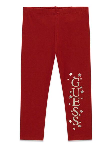 Guess Legginsy K6BB02 K5884 Bordowy Regular Fit. Czerwone legginsy dla dziewczynek Guess, z aplikacjami. Za 94.99 zł.