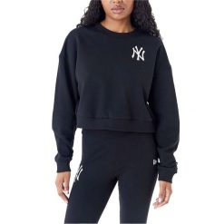 Nowa Bluza Era Mlb Le Crop Crew Neyyan Blkwhi Damskie. Czarne bluzy damskie New Era, s, bez wzorów, z bawełny, bez kaptura. W wyprzedaży za 190.25 zł.