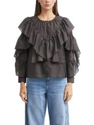 Comma Bluzka Kobiety brązowy, 40. Brązowe bluzki damskie comma, bez wzorów, biznesowe, bez kołnierzyka, bez ramiączek. Za 349.95 zł.