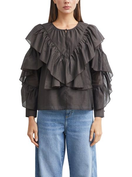 Comma Bluzka Kobiety brązowy, 40. Brązowe bluzki damskie comma, bez wzorów, biznesowe, bez kołnierzyka, bez ramiączek. Za 349.95 zł.