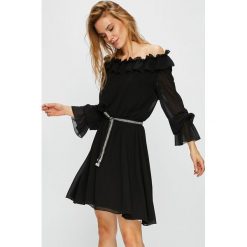 Liu Jo - Sukienka. Szare sukienki damskie Liu Jo, w paski, z poliesteru, casualowe, z okrągłym kołnierzem. Za 799.90 zł.
