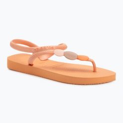 Sandały damskie Havaianas Flash Urban Plus. Czerwone sandały damskie Havaianas, bez wzorów, bez obcasa, bez zapięcia. Za 94.99 zł.