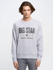 Bluza męska z nadrukiem szara Ecodort 901. Szare bluzy męskie Big Star, l, z aplikacjami, bez kaptura. W wyprzedaży za 179.99 zł.