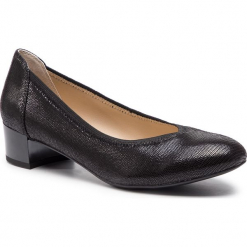 Półbuty CAPRICE - 9-24301-22 Black Reptile 010. Czarne półbuty damskie Caprice, ze skóry. Za 249.90 zł.