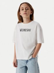 NAME IT T-Shirt Farra Wednesday 13240881 Biały Standard Fit. Białe t-shirty i topy dla dziewczynek Name it, bez wzorów, z bawełny, bez ramiączek. Za 49.99 zł.