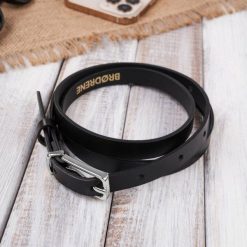 Pasek Skórzany Damski OPD-29 Brødrene Czarny 115 cm. Czarne paski damskie bez wzorów, z materiału, biznesowe. Za 43.99 zł.