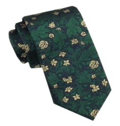 Elegancki Męski Krawat - Alties - Zielony, Wzór Kwiatowy. Zielone krawaty i muchy Alties, bez wzorów, z tkaniny, eleganckie. Za 49.00 zł.
