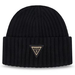 Czapka Guess. Czarne czapki i kapelusze damskie Guess, na zimę, z aplikacjami. Za 154.99 zł.