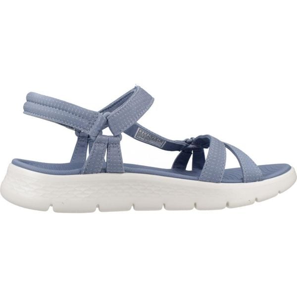 Sandały SKECHERS GO WALK FLEX SANDAL Niebieski. Niebieskie sandały damskie Skechers, bez wzorów, z materiału, bez obcasa, bez zapięcia. Za 222.99 zł.
