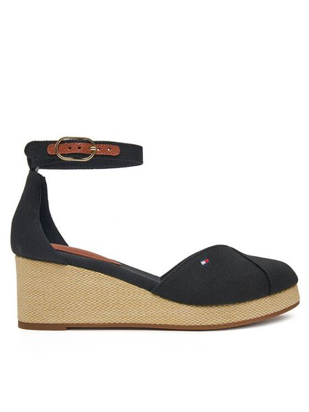 Tommy Hilfiger Espadryle FW0FW08657 Czarny. Czarne sandały damskie Tommy Hilfiger, bez wzorów, z materiału, bez obcasa, bez zapięcia. Za 239.99 zł.
